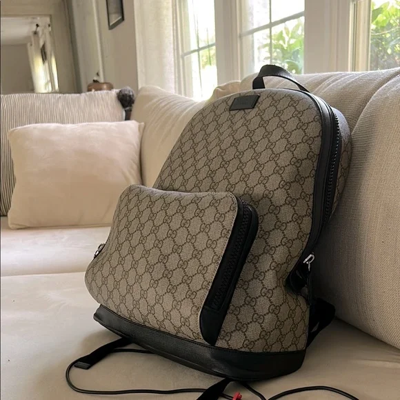Gucci | Bags | Gucci Brown And Black Backpack With Iconic  display picture 2